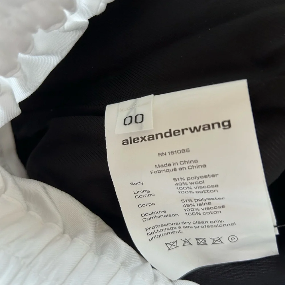 NWOT Alexander Wang Pre Styled Tailored Wool Culottes w/ Exposed Boxer Pants 00 - Picture 12 of 17